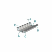 Profil, T-Profil flach ET-01-15, 15 - 16,3 mm LED Stripes, Aluminium, Silber, Eloxiert, Tiefe: 2000