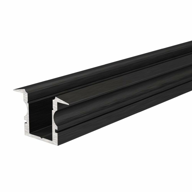 Deko-Light Profil, T-Profil hoch ET-02-08, 8 - 9,3 mm LED Stripes, Aluminium, Schwarz, Eloxiert, Tiefe: 2000 mm