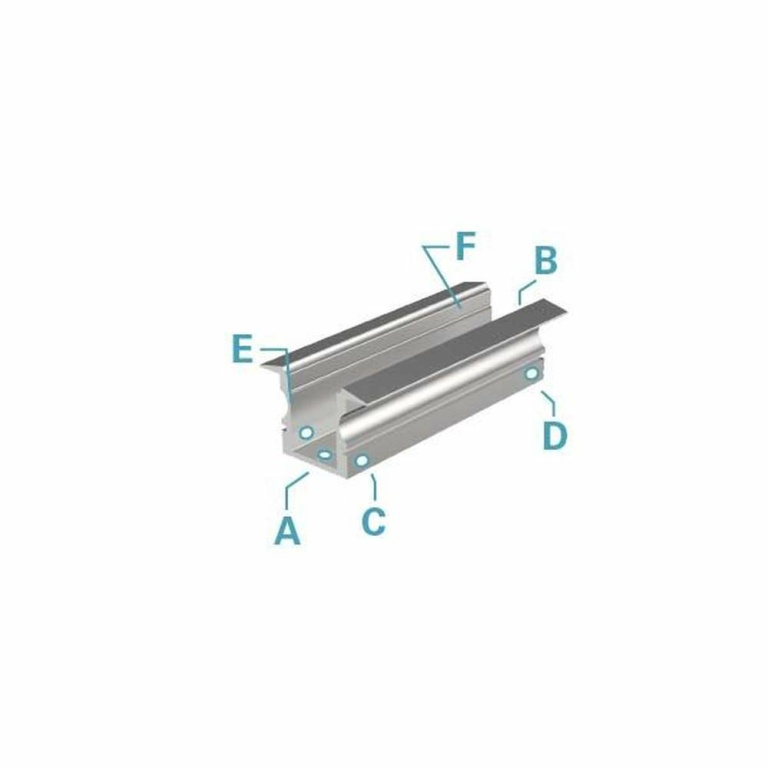 Deko-Light Profil, T-Profil hoch ET-02-08, 8 - 9,3 mm LED Stripes, Aluminium, Schwarz, Eloxiert, Tiefe: 2000 mm