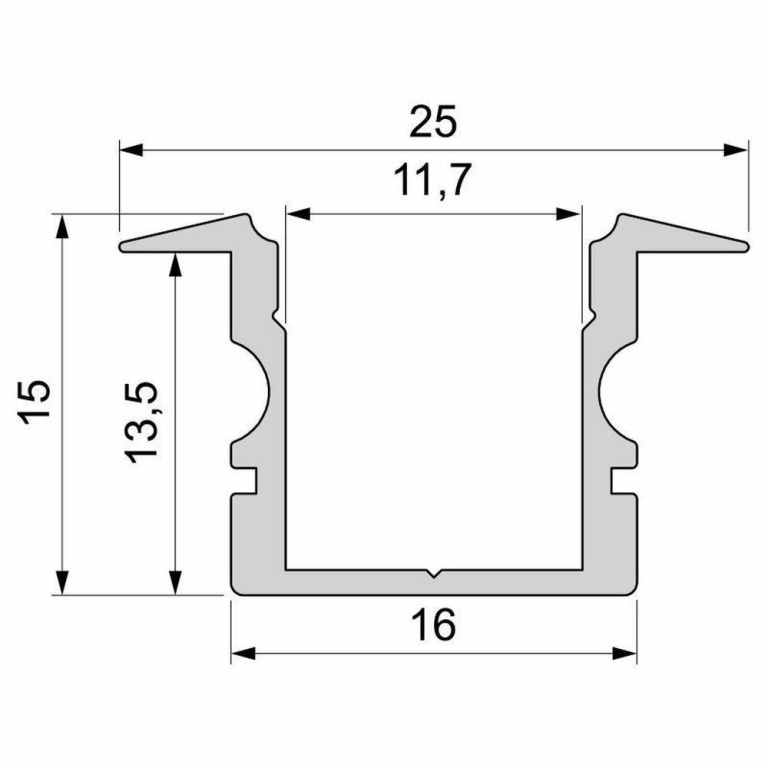 Deko-Light Profil, T-Profil hoch ET-02-10, 10 - 11,3 mm LED Stripes, Aluminium, Silber, Eloxiert, Tiefe: 3000 m