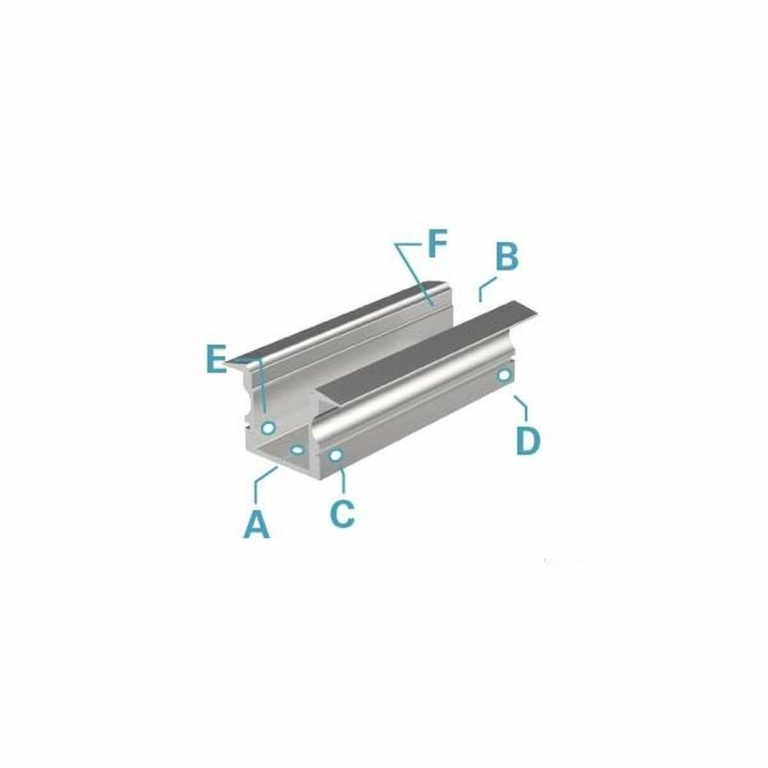 Deko-Light Profil, T-Profil hoch ET-02-10, 10 - 11,3 mm LED Stripes, Aluminium, Silber, Eloxiert, Tiefe: 3000 m