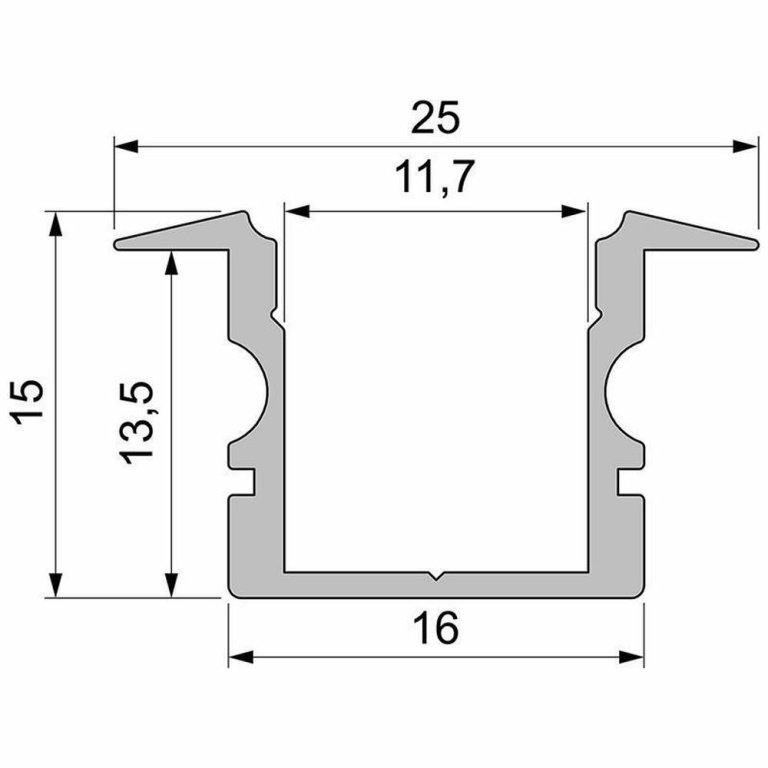 Deko-Light Profil, T-Profil hoch ET-02-10, 10 - 11,3 mm LED Stripes, Aluminium, Silber, Eloxiert, Tiefe: 4000 m