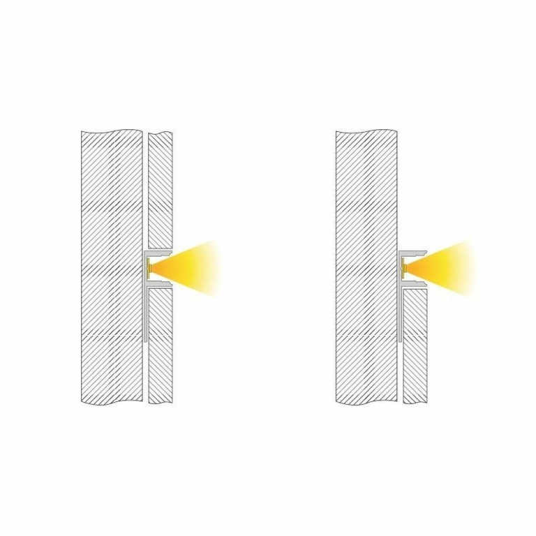 Deko-Light Profil, Fliesen-Profil EL-01-08, 8 - 9,3 mm LED Stripes, Aluminium, Silber, Eloxiert, Tiefe: 2500 mm