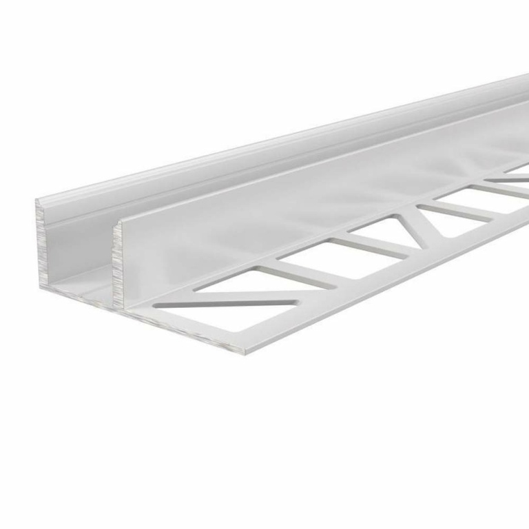 Deko-Light Profil, Fliesen-Profil EL-03-12, 12 - 13,3 mm LED Stripes, Aluminium, Weiß, Lackiert, Tiefe: 2500 mm