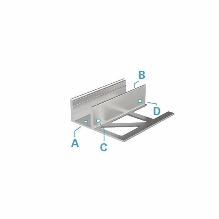 Deko-Light Profil, Fliesen-Profil EL-03-12, 12 - 13,3 mm LED Stripes, Aluminium, Weiß, Lackiert, Tiefe: 2500 mm