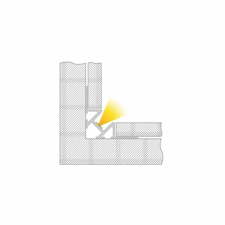 Deko-Light Profil, Fliesen-Profil Ecke innen EV-01-12, 12 - 13,3 mm LED Stripes, Aluminium, Silber, Eloxiert, T