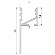 Profil, Fliesen-Profil Abschluss EA-03-12, bis 12 mm LED Stripe, Aluminium, Silber, Eloxiert, Tiefe: