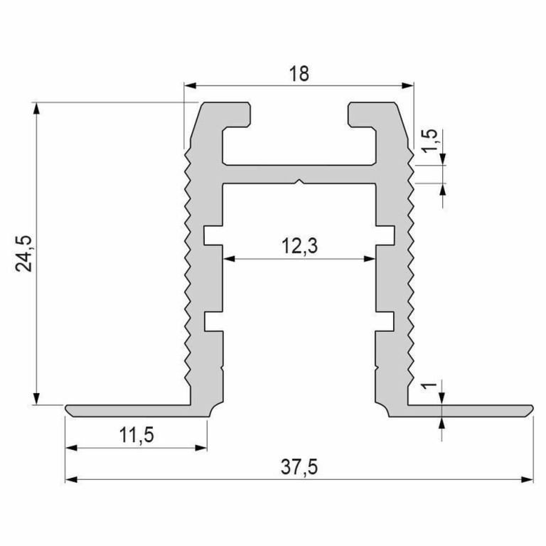 Deko-Light Profil, Trockenbau-Profil, Wand-Decke ET-03-10, 12mm LED Stripes, Aluminium, Silber, Eloxiert, Tiefe