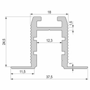 Profil, Trockenbau-Profil, Wand-Decke ET-03-10, 12mm LED Stripes, Aluminium, Silber, Eloxiert, Tiefe