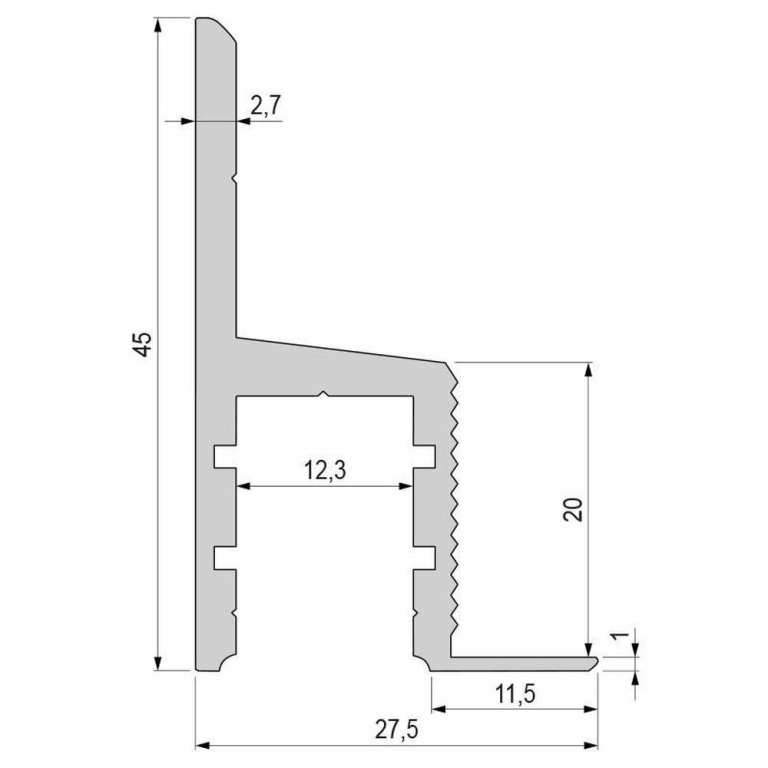 Deko-Light Profil, Trockenbau-Profil, Deckenvoute EL-03-10, 12mm LED Stripes, Aluminium, Weiß, Tiefe: 2500 mm,