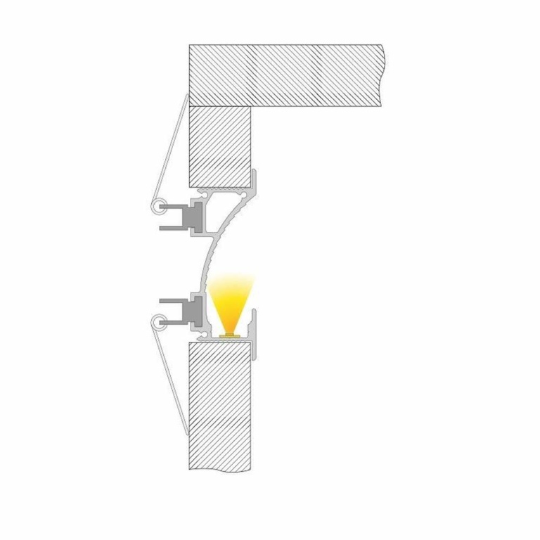 Deko-Light Profil, Trockenbau-Profil, Wandvoute EL-02-12, 14mm LED Stripes, Aluminium, Weiß, Tiefe: 2000 mm, Br