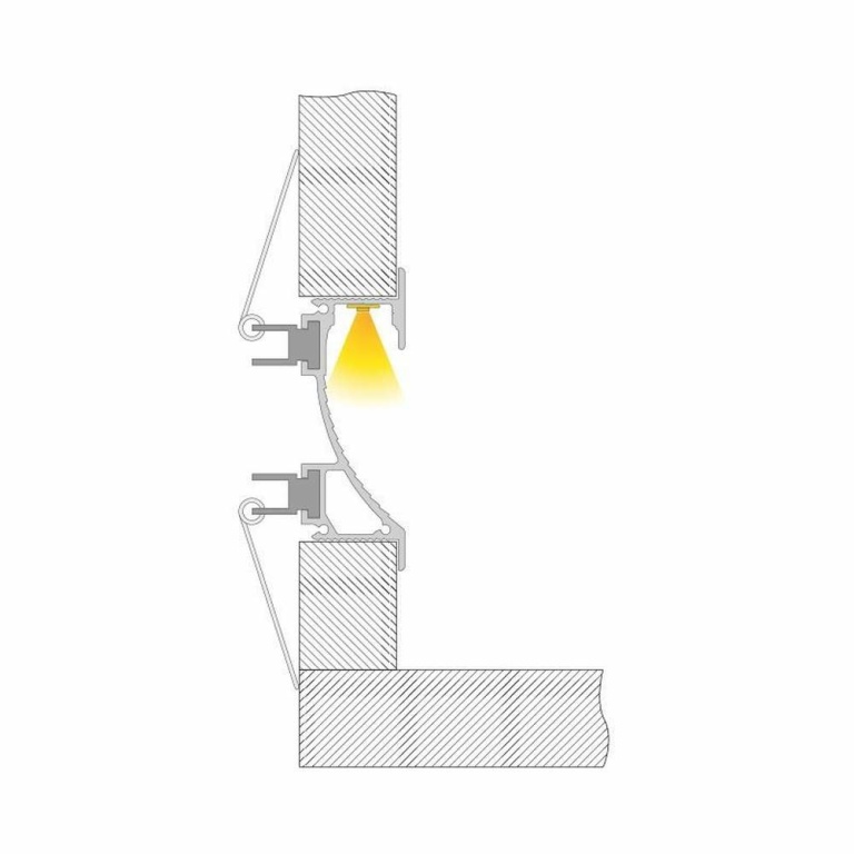 Deko-Light Profil, Trockenbau-Profil, Wandvoute EL-02-12, 14mm LED Stripes, Aluminium, Silber, Eloxiert, Tiefe: