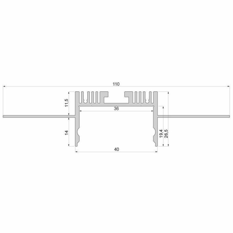 Deko-Light Profil, Trockenbau-Profil, Wand-Decke EU-01-36, bis 36 mm LED Stripe, Aluminium, Silber, Naturbelass