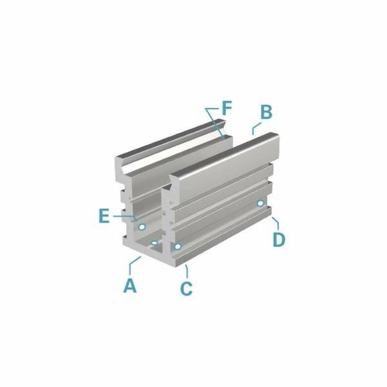 Deko-Light Profil, IP-Profil, U-hoch, befahrbar EU-01-12, 12 - 13,3 mm LED Stripes, Aluminium, Silber, Eloxiert