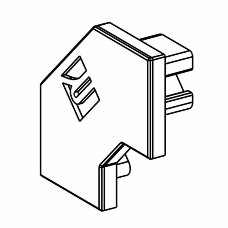 Deko-Light Profil Endkappe, Endkappe P-EV-02-08 Set 2 Stk, Kunststoff, Grau