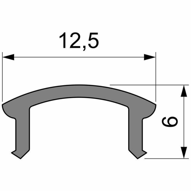 Deko-Light Deko-Light, Profil Abdeckung, Abdeckung F-01-08, Kunststoff, Teiltransparent 75% Transmission, Tiefe