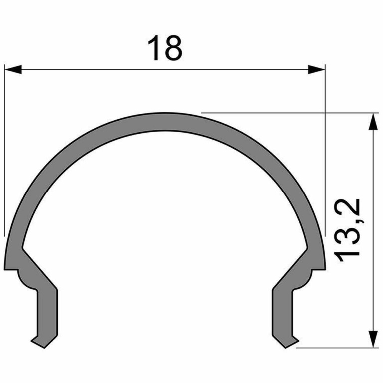 Deko-Light Deko-Light, Profil Abdeckung, Abdeckung R-01-12, Kunststoff, Teiltransparent 75% Transmission, Tiefe