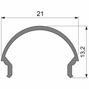 Deko-Light, Profil Abdeckung, Abdeckung R-01-15, Kunststoff, Satiniert 40% Transmission, Tiefe: 1000