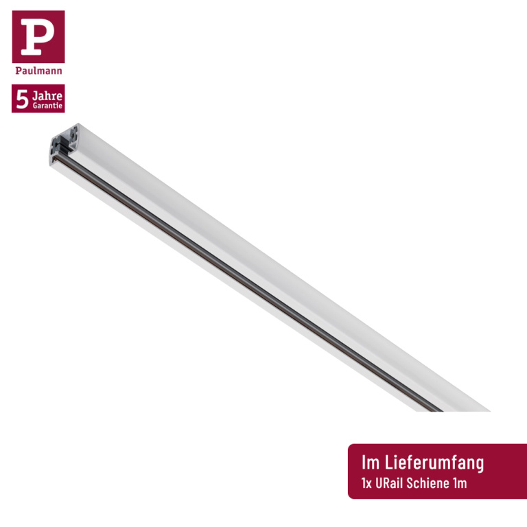 Paulmann URail LED Schienensystem Basis-Set Tubo Weiß + 3 Spots