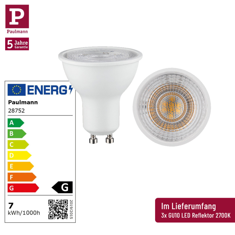 Paulmann URail LED Schienensystem Komplett-Set Cover Weiß + 3 Spots inkl. GU10 Leuchtmittel