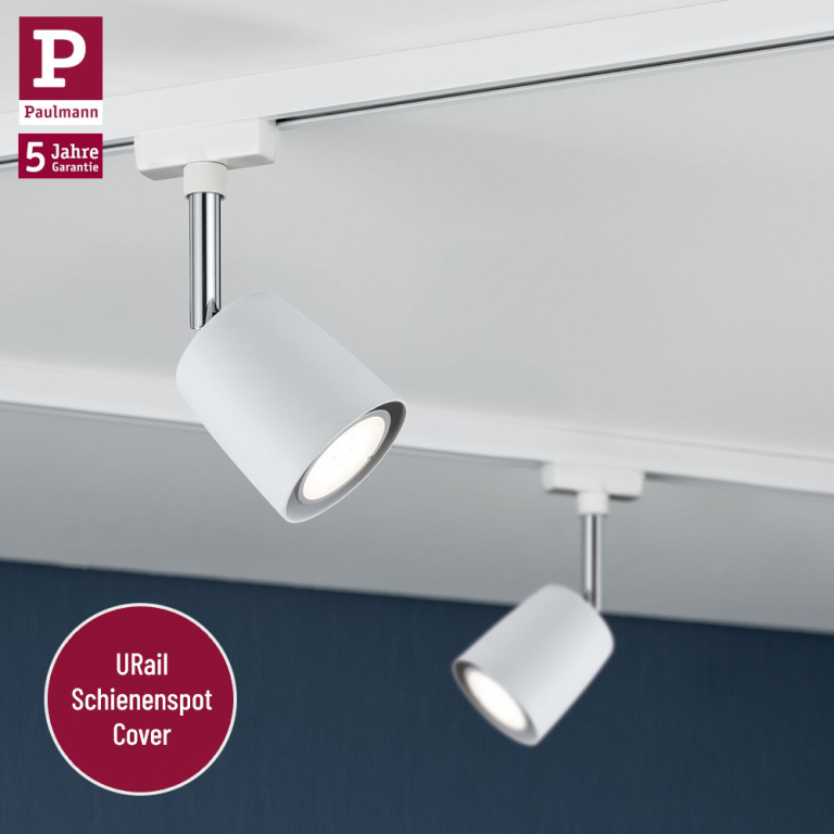 Paulmann URail LED Schienensystem Komplett-Set Cover Weiß + 3 Spots inkl. GU10 Leuchtmittel