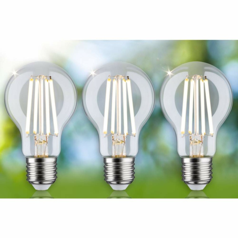 Paulmann Eco-Line Filament 230V LED Birne E27 3er-Pack  3x840lm 3x4W 3000K  Klar