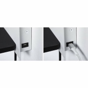 LED Wandleuchte Leselampe Serra Weiß/Schwarz matt dimmbar mit USB-C Anschluss und schwenkbarem Leuchtenkopf 2700K Ablage Euroflachstecker