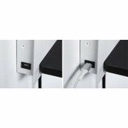 LED Wandleuchte Bett-Leseleuchte Serra Weiß/Schwarz matt dimmbar mit USB-C Anschluss und flexiblem Leuchtenkopf 2700K Ablage Euroflachstecker