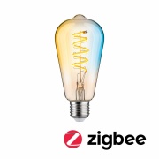 Filament 230V Smart Home Zigbee 3.0 LED Kolben ST64 E27  600lm 7,5W Tunable White dimmbar Gold