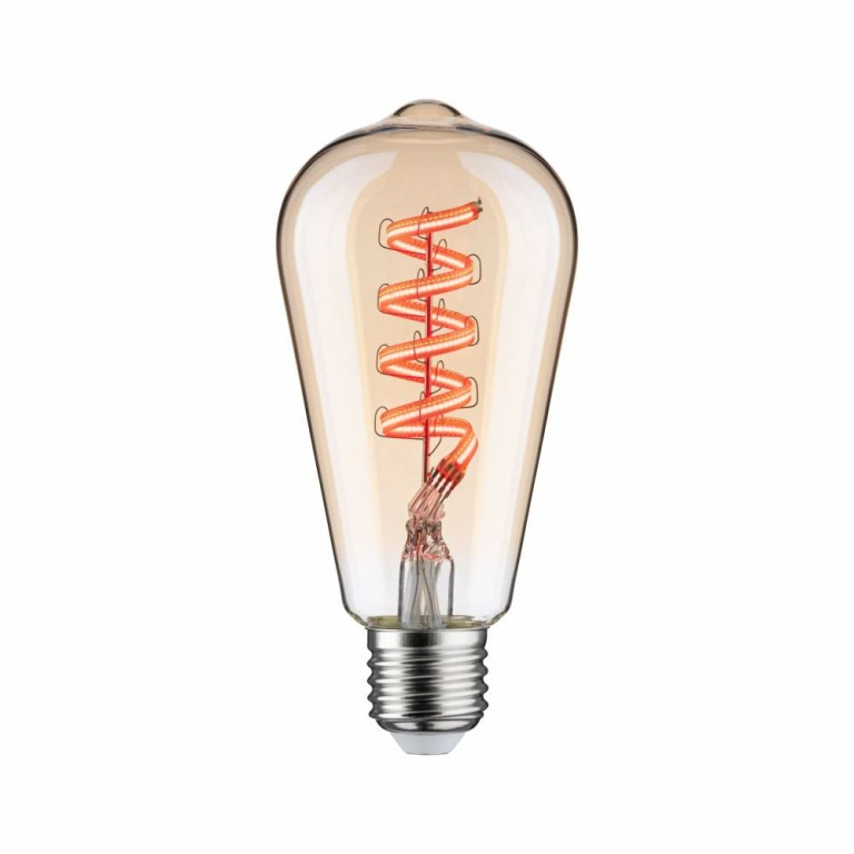 Paulmann Filament 230V Smart Home Zigbee 3.0 LED Kolben ST64 E27  470lm 6,3W RGBW+ dimmbar Gold