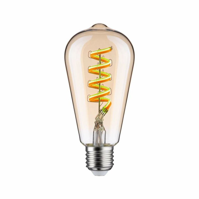 Paulmann Filament 230V Smart Home Zigbee 3.0 LED Kolben ST64 E27  470lm 6,3W RGBW+ dimmbar Gold