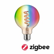 Filament 230V Smart Home Zigbee 3.0 LED Globe G95 E27  470lm 6,3W RGBW+ dimmbar Gold