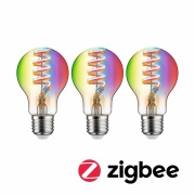 Filament 230V Smart Home Zigbee 3.0 LED Birne E27  3x470lm 3x6,3W RGBW+ dimmbar Gold