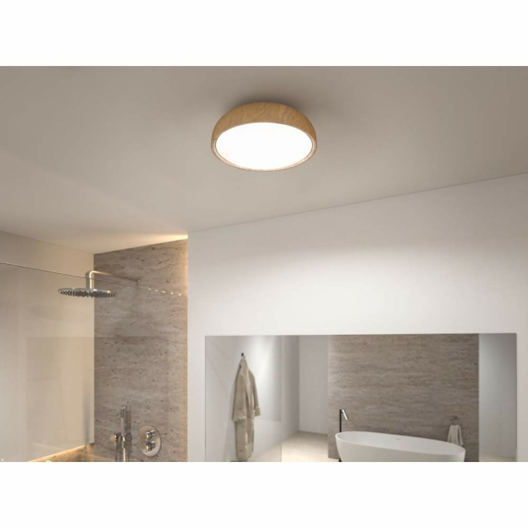 Paulmann Selection Bathroom LED Deckenleuchte Oka IP44  White Switch 950lm 230V 24W  Holzoptik