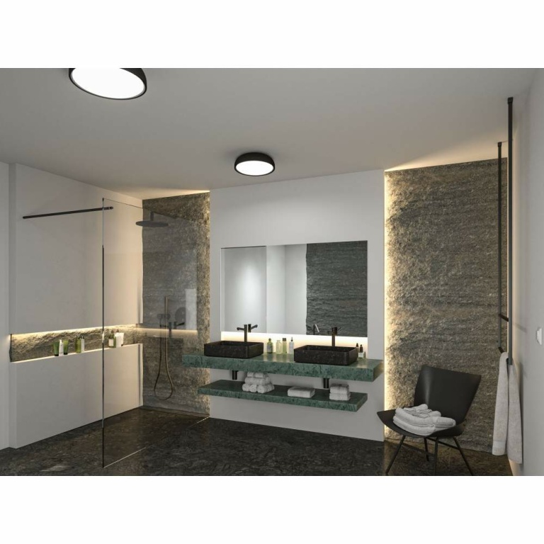 Paulmann Selection Bathroom LED Deckenleuchte Oka IP44  White Switch 950lm 230V 24W  Schwarz matt