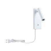 LED Wand-Leselampe Hulda Weiß matt dimmbar mit USB-C Ladebuchse und flexiblen Leuchtenkopf 3000K 130lm