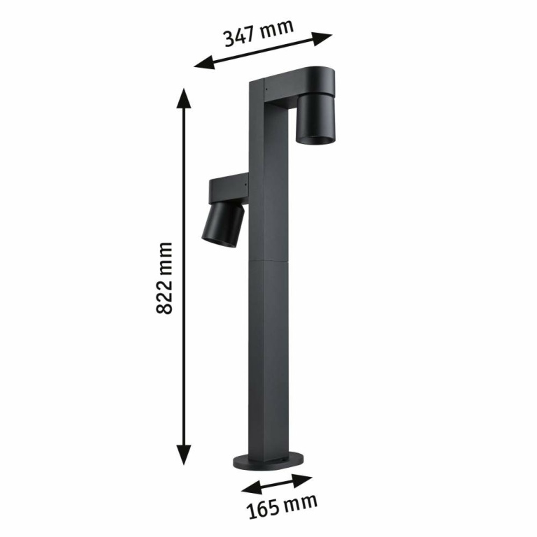 Paulmann LED Pollerleuchte Kimu   IP44  822mm 3000K 2x8W 750lm / 750lm 230V 70° Anthrazit  Aluminium