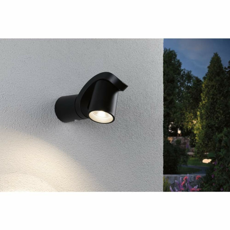 Paulmann LED Außenwandleuchte Cuff Bewegungsmelder  IP44  76x217mm 3000K 10W 700lm 230V 70° Anthrazit Aluminium