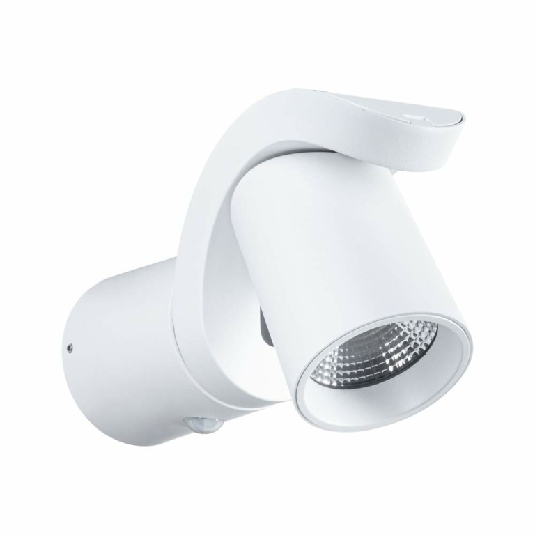 Paulmann LED Außenwandleuchte Cuff Bewegungsmelder  IP44  76x217mm 3000K 10W 700lm 230V 70° Weiß Aluminium