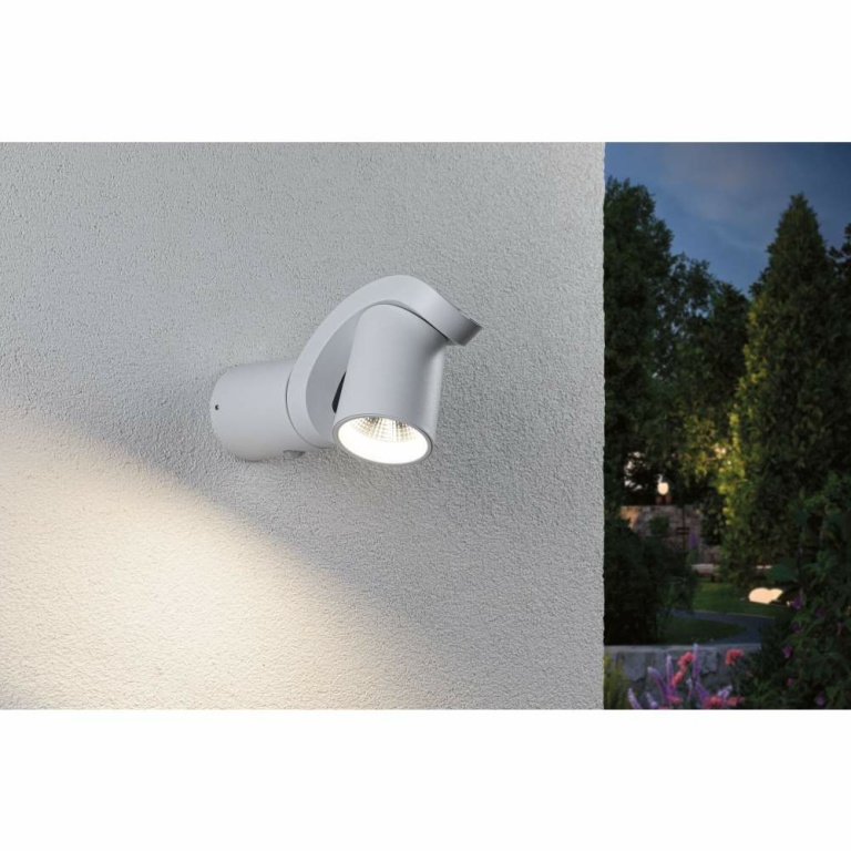 Paulmann LED Außenwandleuchte Cuff Bewegungsmelder  IP44  76x217mm 3000K 10W 700lm 230V 70° Weiß Aluminium