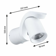 LED Außenwandleuchte Cuff Bewegungsmelder  IP44  76x217mm 3000K 10W 700lm 230V 70° Weiß Aluminium