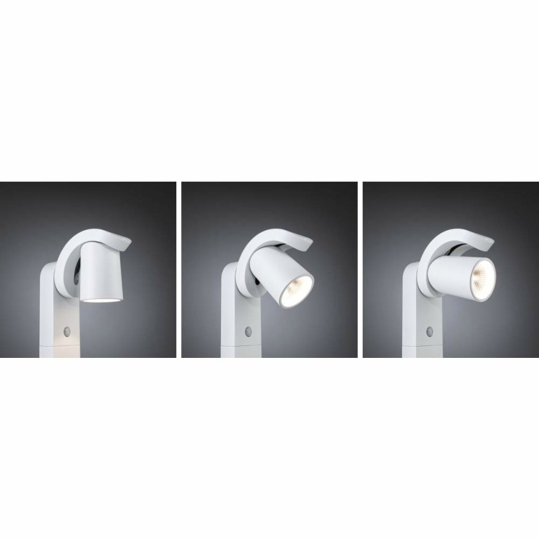 Paulmann LED Pollerleuchte Cuff Bewegungsmelder  IP44  782mm 3000K 10W 700lm 230V 70° Weiß  Aluminium