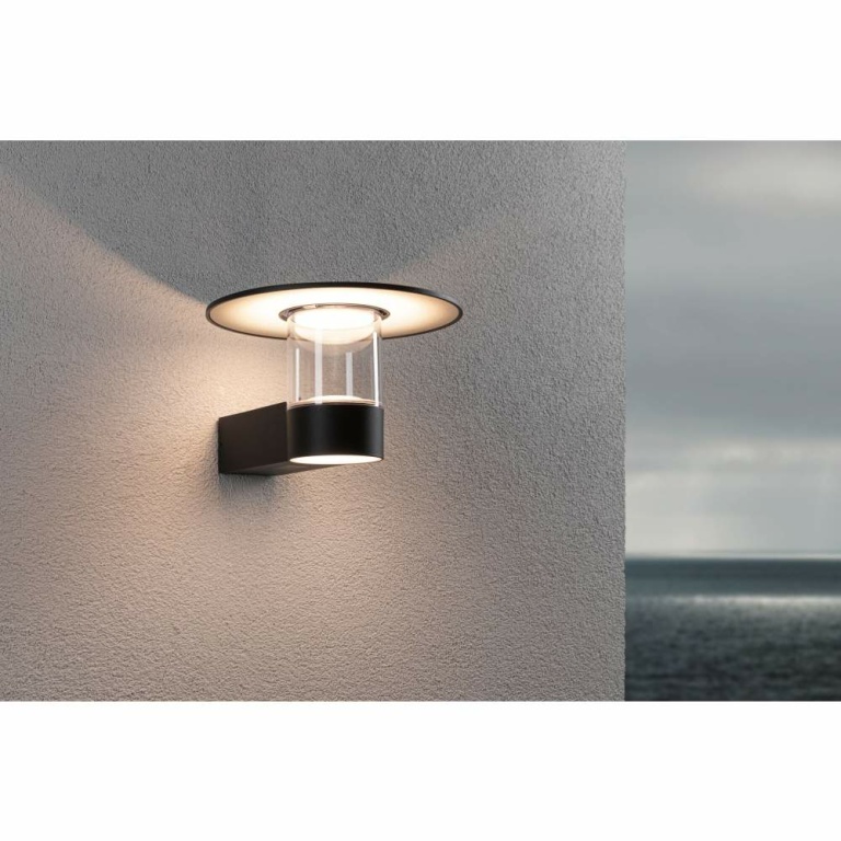 Paulmann LED Außenwandleuchte Sienna Bewegungsmelder mit Hochfrequenz-Sensor seewasserresistent IP44  212mm 3000K 9 / 1x3W 500lm 230V  Anthrazit Aluminium