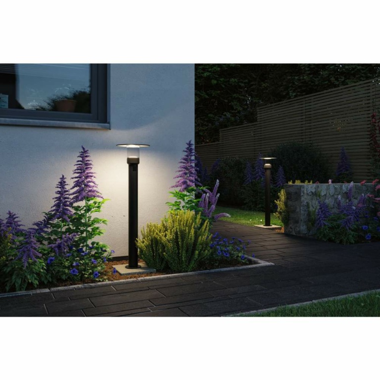 Paulmann LED Pollerleuchte Sienna Bewegungsmelder mit Hochfrequenz-Sensor seewasserresistent IP44  780mm 3000K 9W 400lm 230V  Anthrazit  Aluminium