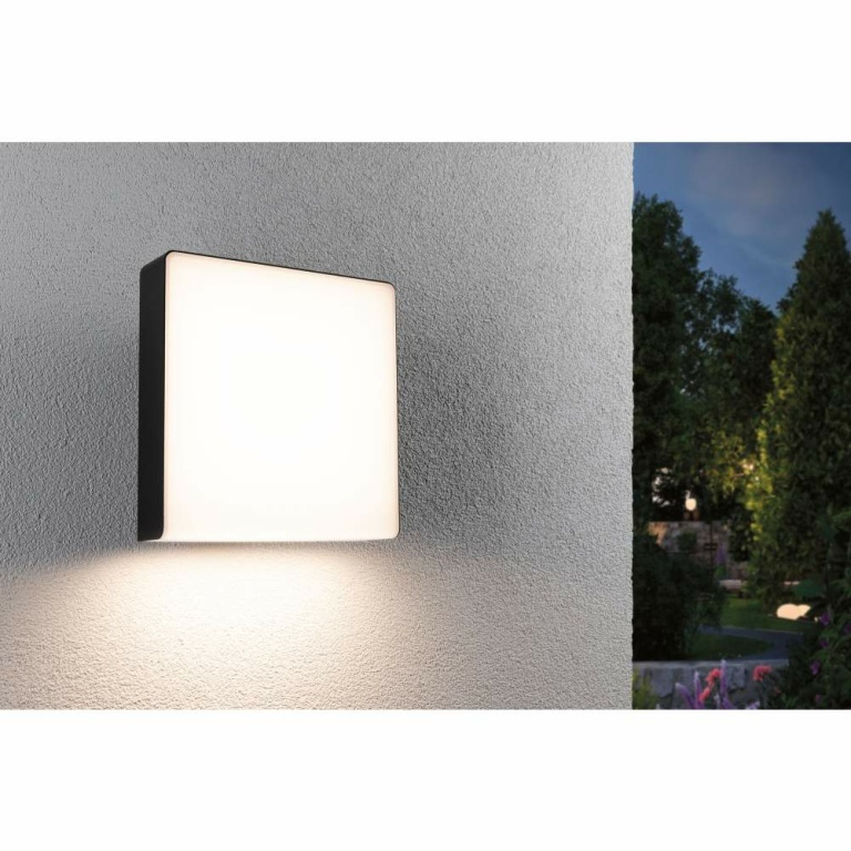 Paulmann LED Außenwandleuchte Azalena Bewegungsmelder mit Hochfrequenz-Sensor  IP44  250x97mm 3000K 8,5W 700lm 230V  Anthrazit Kunststoff#Aluminium