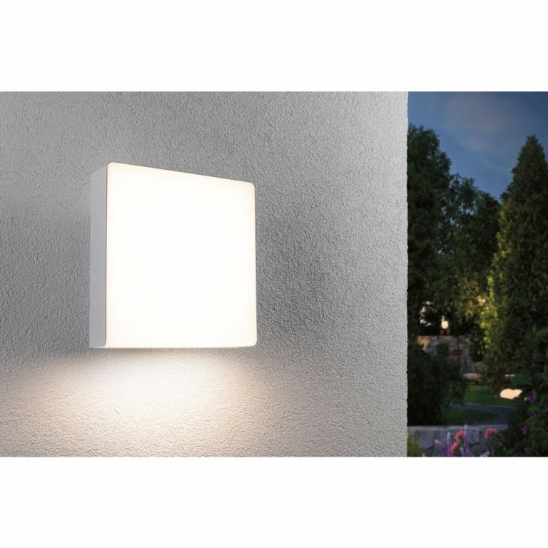 Paulmann LED Außenwandleuchte Azalena Bewegungsmelder mit Hochfrequenz-Sensor  IP44  250x97mm 3000K 8,5W 700lm 230V  Weiß Kunststoff#Aluminium