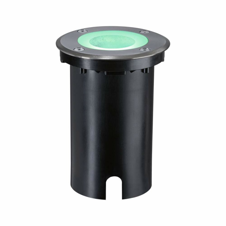 Paulmann LED Bodeneinbauleuchte Smart Home Zigbee 3.0 Floor IP67 rund 110mm RGBW+ 4,9W 300lm 230V Eisen gebürstet Aluminium