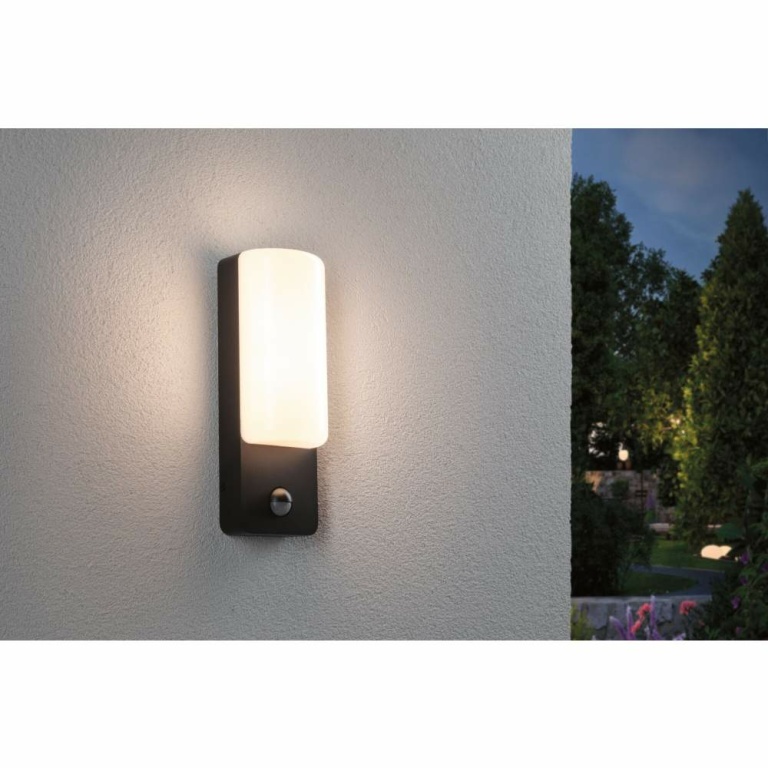 Paulmann LED Außenwandleuchte Bonnie Bewegungsmelder  IP44  93x77mm 3000K 8,5W 560lm 230V  Anthrazit Aluminium