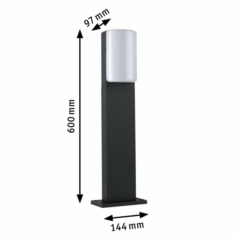 Paulmann LED Pollerleuchte Bonnie   IP44  600mm 3000K 8,5W 560lm 230V  Anthrazit  Aluminium