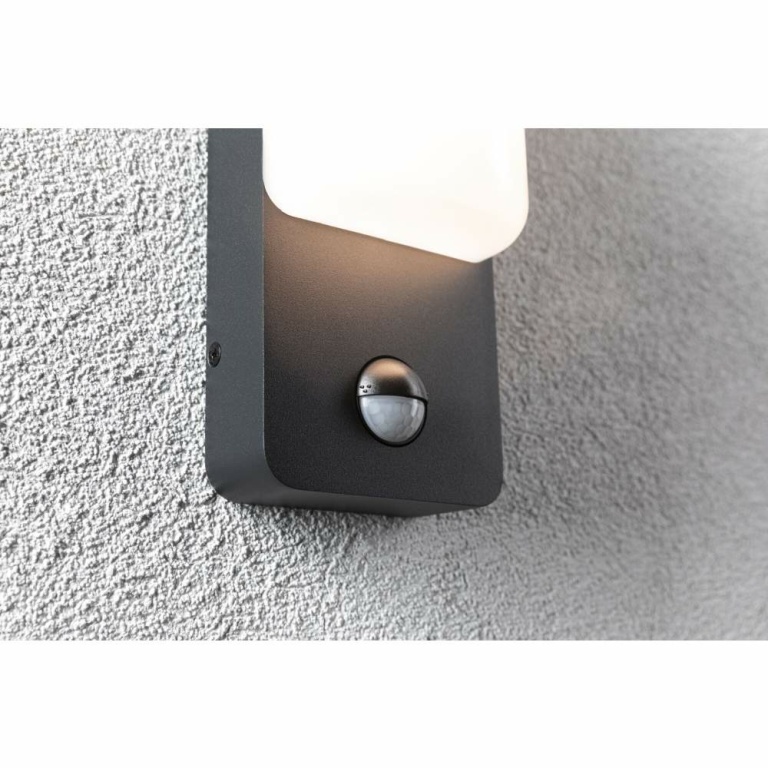 Paulmann LED Außenwandleuchte Bonnie Bewegungsmelder insektenfreundlich und seewasserresistent IP44  93x77mm 2200 - 3000K 8,5W 560lm 230V  Anthrazit Aluminium